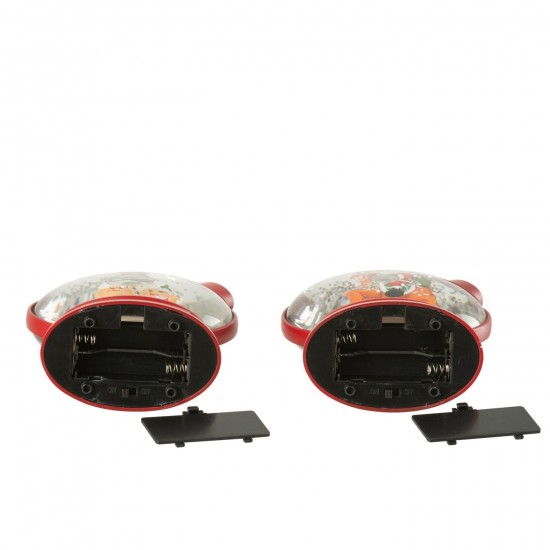 Jolipa Suspension Boule À Neige Bonhomme Pain D Épice Père Noël Plastique Rouge Noël Assortiment De 2.