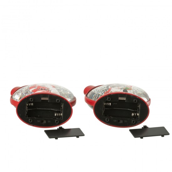Jolipa Suspension Boule À Neige Bonhomme De Neige Père Noël Plastique Rouge Noël Assortiment De 2.