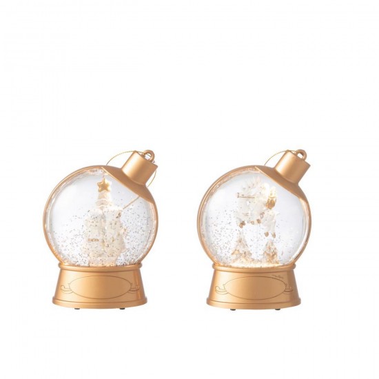 J Line Suspension Boule À Neige Bonhomme Pain D'Épice Père Noël Plastique Blanc L10xB5xH13 cm Jline 55373 by Jolipa 55373 Asso.