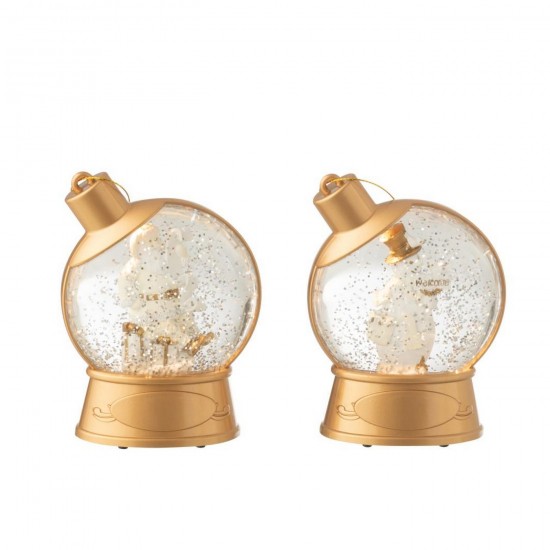 J Line Suspension Boule À Neige Bonhomme De Neige Père Noël Plastique Blanc L10xB5xH13 cm Jline 55374 by Jolipa 55374 Assortim.