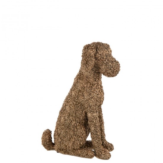 J Line Chien Assise Relief Polyrésine Doré L36xB19xH49 cm Jline 55393 by Jolipa 55393.