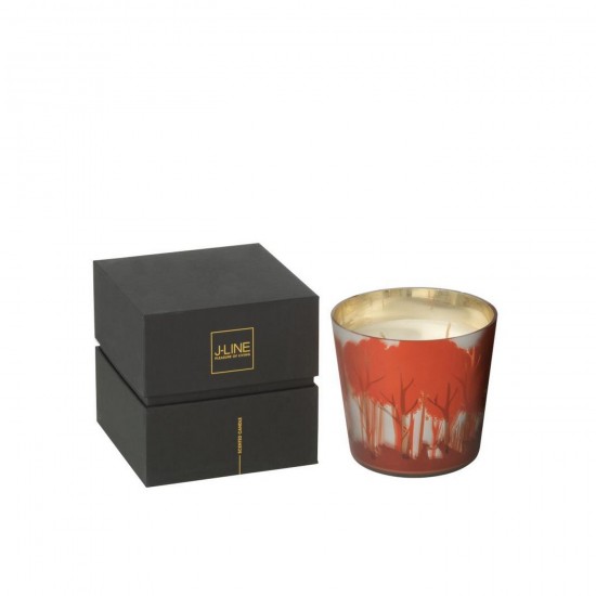 J Line Bougie Parfumée Noa Forêt Soja Rouge Doré Small 50H L13xB13xH13 cm Jline 55421 by Jolipa 55421.