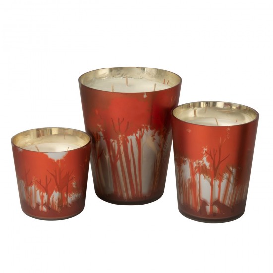 J-Line J Line bougies parfumées Jolipa Bougie Parfumée Noa Forêt Soja Rouge Doré Large 95H.