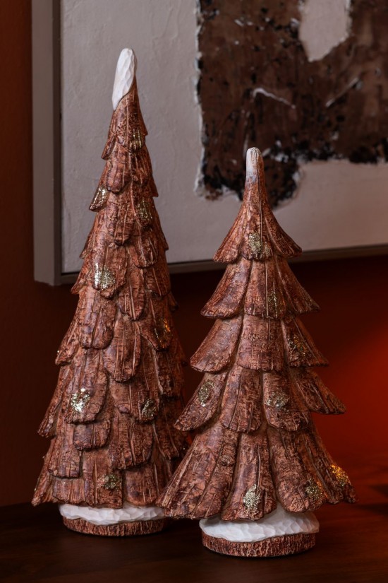 Jolipa Arbre Imitation Bois Polyrésine Camel Large.