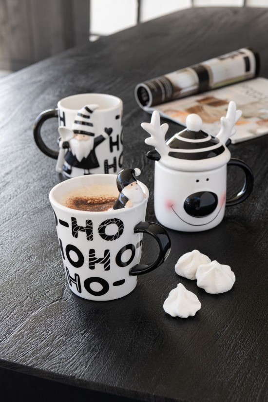 Jolipa Mug Père Noël Dolomite Blanc Noir.