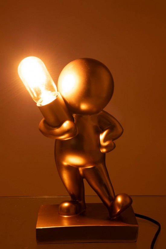 Jolipa Lampe De Table Marcel Poudre De Chaux Doré.