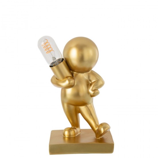 J Line Lampe De Table Marcel Poudre De Chaux Doré L21xB14xH35 cm Jline 55546 by Jolipa 55546.