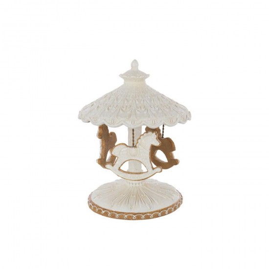 J Line Carroussel Pain D'Épice Poudre De Chaux Beige Blanc L17xB17xH23 cm Jline 55554 by Jolipa 55554.