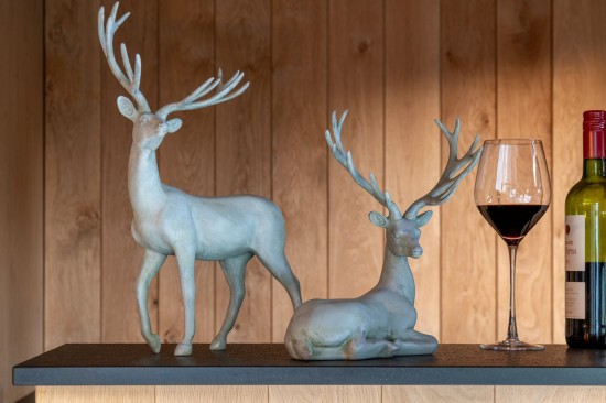 Jolipa Cerf Couché Poudre De Chaux Bleu Gris.