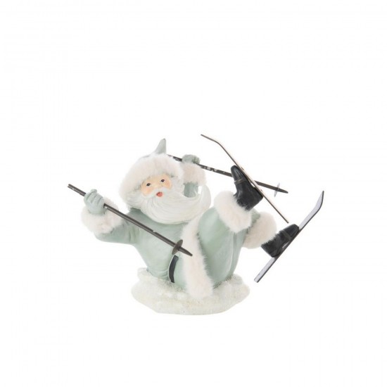 J Line Père Noël Chute De Ski Poudre De Chaux Bleu Gris Blanc L24xB18xH17 cm Jline 55594 by Jolipa 55594.