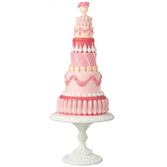 J Line Gâteau Sur Base Poudre De Chaux Blanc Rose L24xB24xH60 cm Jline 55629 by Jolipa 55629.