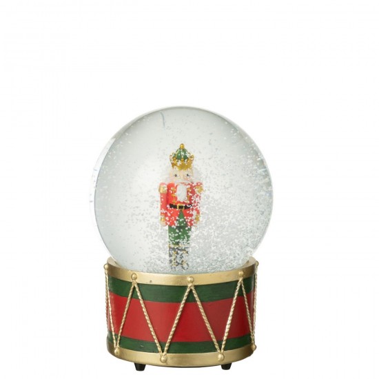 J Line Boule De Neige Casse Noisette Poudre De Chaux Rouge Noël Vert Foncé L12xB12xH17 cm Jline 55633 by Jolipa 55633.