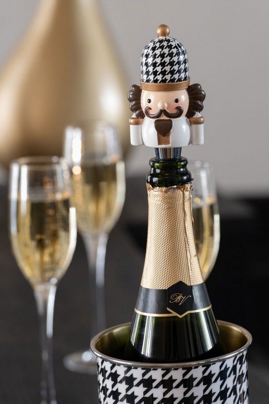 J-Line J Line bouchons Boite De 3 Bouchon Pied De Poule Poudre De Chaux Noir Blanc.