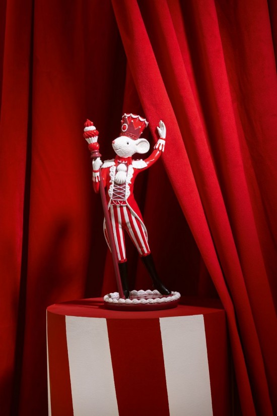 Jolipa Souris Cirque Gâteau Poudre De Chaux Rouge Noël Blanc.