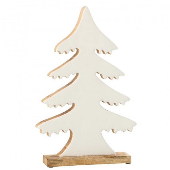 J Line Pin Sur Base Bois De Manguier Blanc Naturel Large L22xB5xH35 cm Jline 55708 by Jolipa 55708.