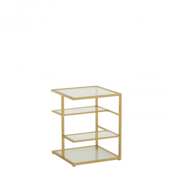 J Line Table D'Appoint Fer Verre Doré L40xB40xH52 cm Jline 55752 by Jolipa 55752.