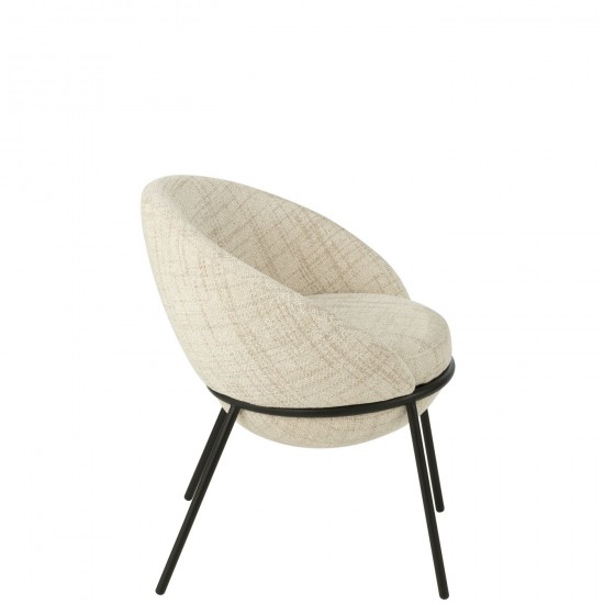 J-Line J Line chaises de repas Jolipa Chaise Fer Beige Noir.