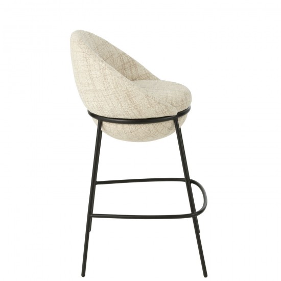 J-Line J Line chaises tabourets de bar Jolipa Tabouret De Bar Fer Beige Noir.