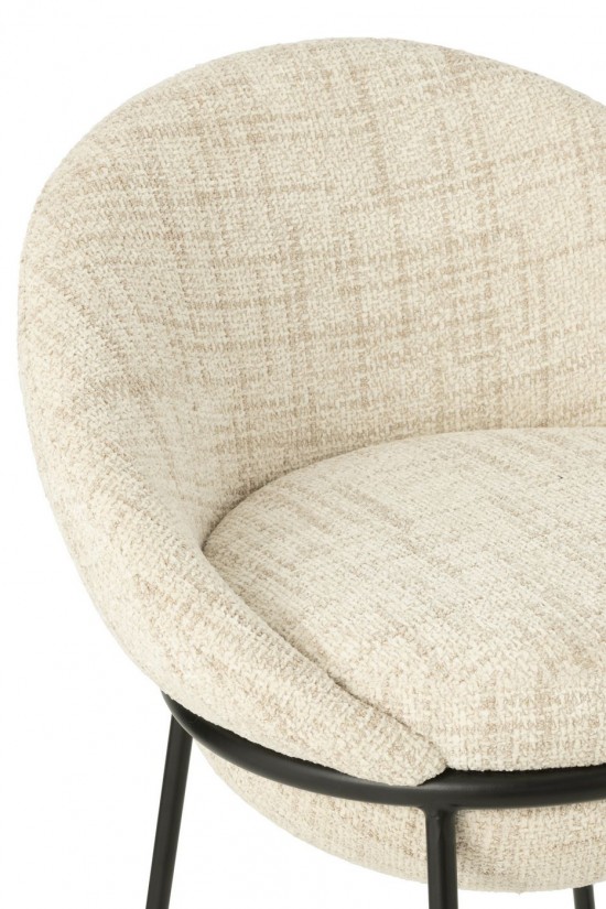 J-Line J Line chaises tabourets de bar Tabouret De Bar Fer Beige Noir.