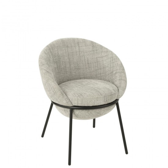 J Line Chaise Fer Gris Noir L61xB59xH77 cm Jline 55773 by Jolipa 55773.