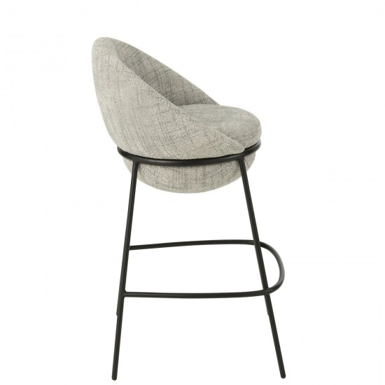 J-Line J Line chaises tabourets de bar Jolipa Tabouret De Bar Fer Gris Noir.