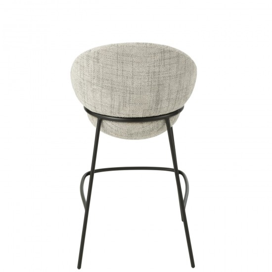 Jolipa Tabouret De Bar Fer Gris Noir.