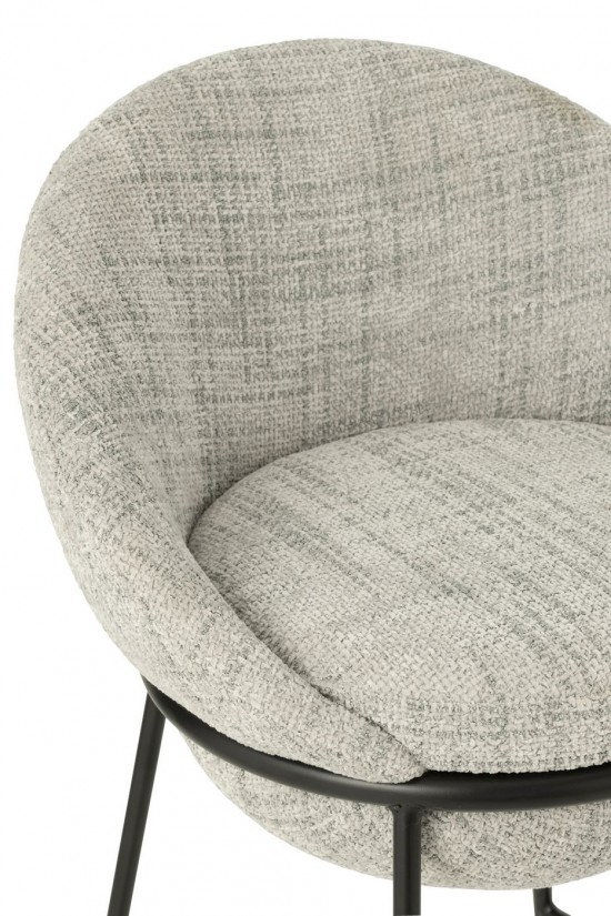 J-Line J Line chaises tabourets de bar Tabouret De Bar Fer Gris Noir.