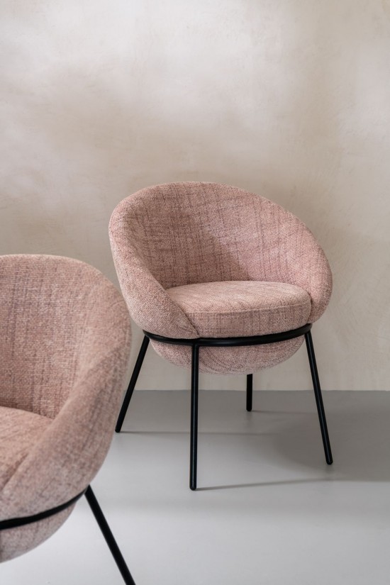 J-Line Silla Plancha Rosa Claro/Negro.