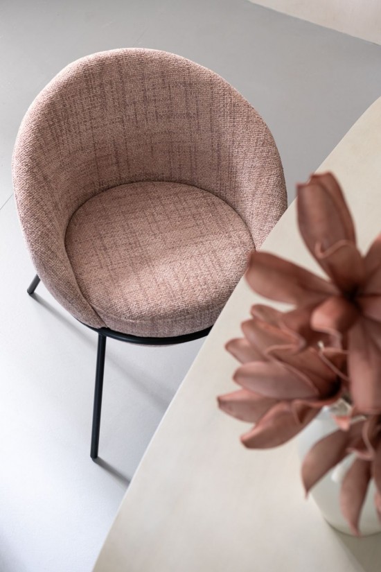 Jolipa Sedia Da Pranzo Ferro Rosa Chiaro/Nero.