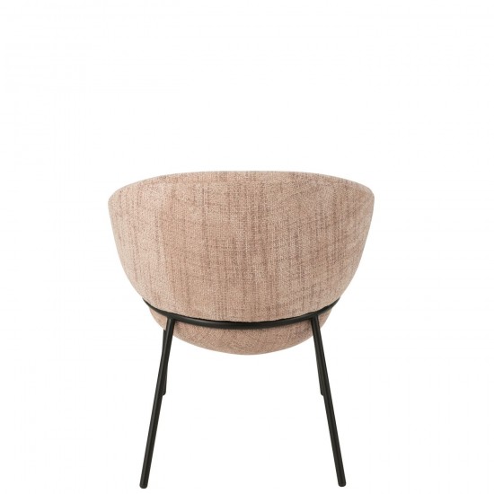 Jolipa Chaise Fer Rose Clair Noir.