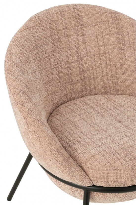 J-Line J Line chaises de repas Chaise Fer Rose Clair Noir.