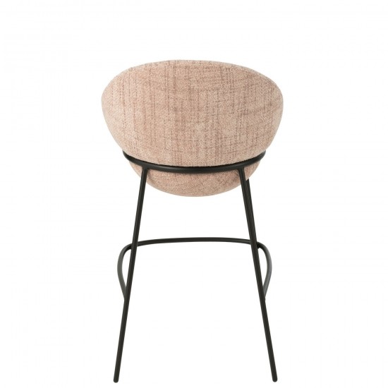 Jolipa Tabouret De Bar Fer Rose Clair Noir.