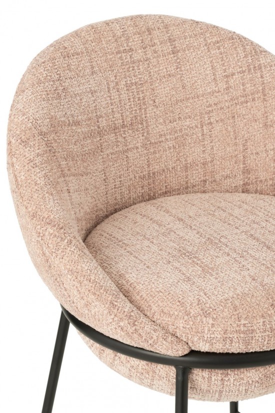 J-Line J Line chaises tabourets de bar Tabouret De Bar Fer Rose Clair Noir.