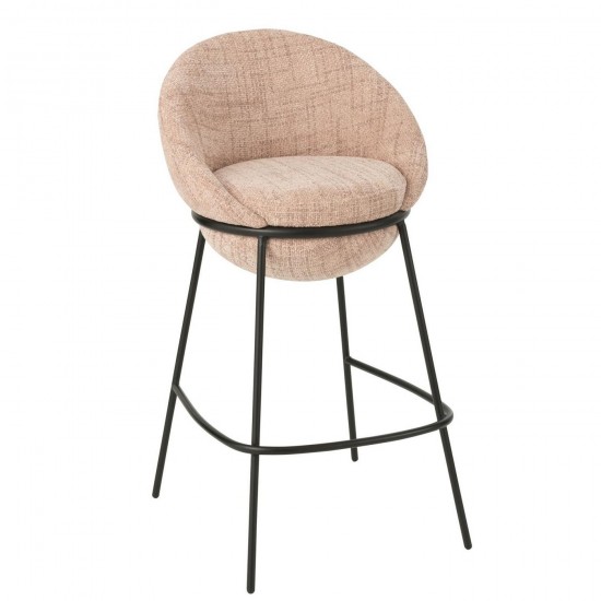 J Line Tabouret De Bar Fer Rose Clair Noir L55xB54xH99 cm Jline 55777 by Jolipa 55777.
