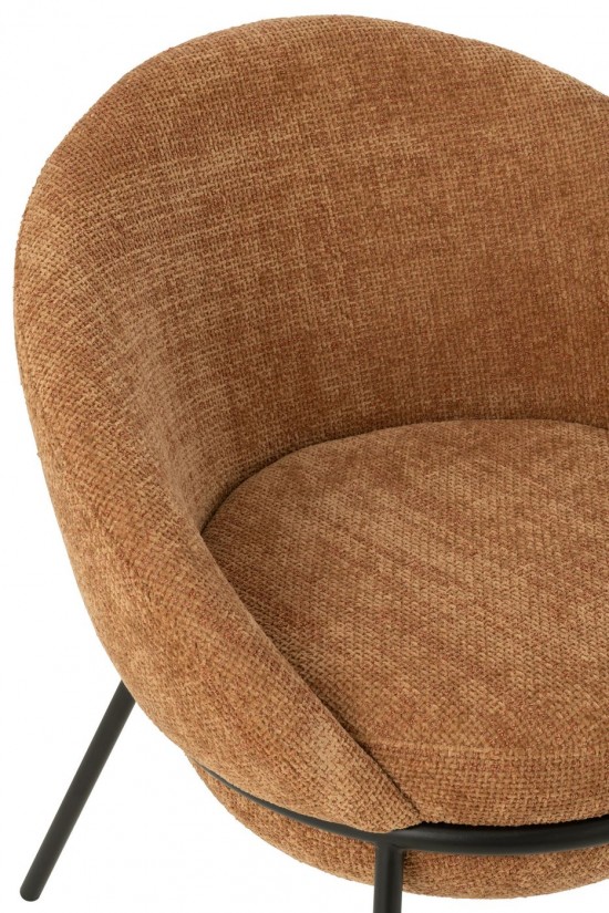 J-Line J Line chaises de repas Chaise Fer Terracotta Noir.