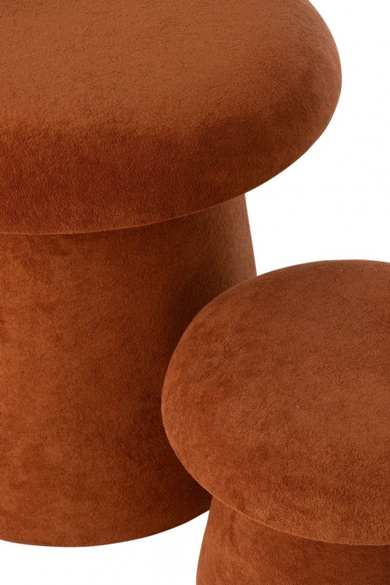 J-Line J Line poufs Jolipa Set De 2 Tabouret Champignon Mdf Terracotta.
