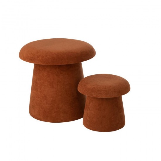J Line Set De 2 Tabouret Champignon Mdf Terracotta L60xB60xH60 cm Jline 55805 by Jolipa 55805.