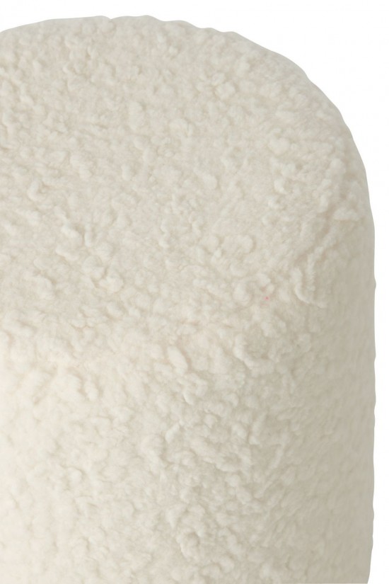 J-Line J Line tabourets ronds Jolipa Tabouret Fourrure Mdf Blanc.