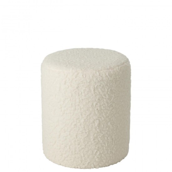 J Line Tabouret Fourrure Mdf Blanc L39xB39xH44 cm Jline 55807 by Jolipa 55807.