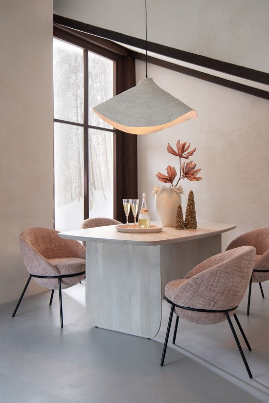 J-Line Tavolo Da Pranzo Legno Di Acacia Bianco.