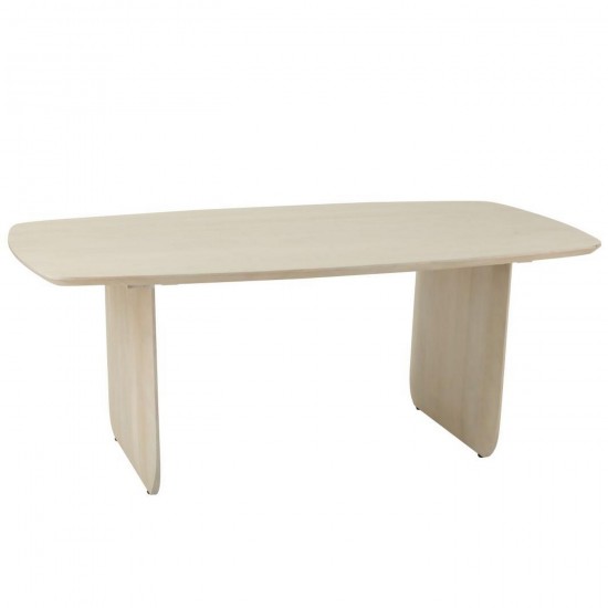 J Line Table À Manger Bois D'Acacia Blanc L190xB100xH76 cm Jline 55827 by Jolipa 55827.