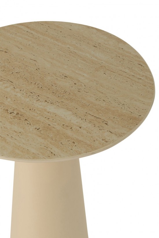 Jolipa Table D Appoint Column Cône Fer Écru Beige.