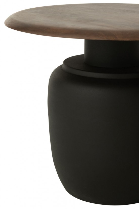 J-Line J Line tables d appoint bouts de canapé Jolipa Set De 2 Table D Appoint Ovale Fer Marron Foncé.