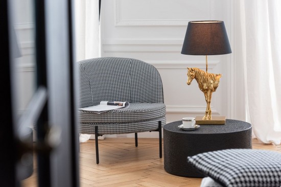 J-Line J Line tables de salon basse Table Basse Cylindre Mdf Noir.