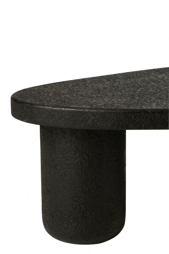J-Line J Line tables de salon basse Table Basse Ovale Mdf Noir.