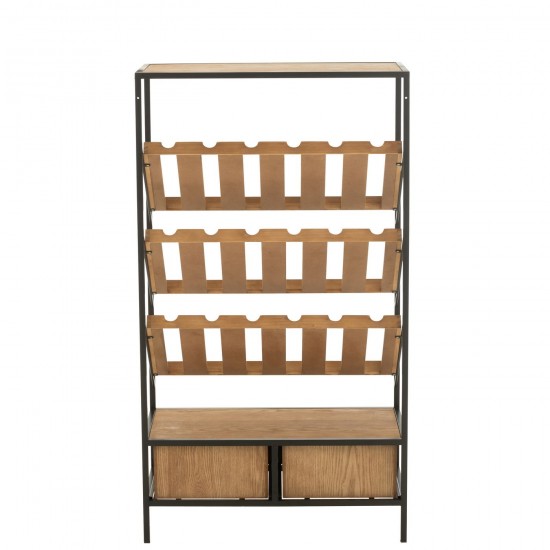 Jolipa Meuble Bar Wine Placage Naturel Noir Medium.