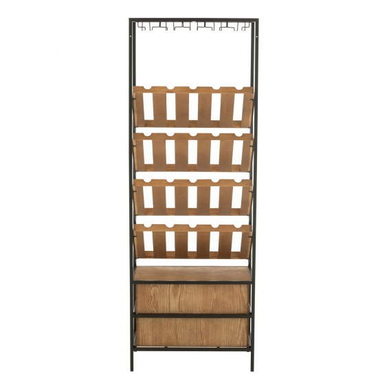 Jolipa Meuble Bar Wine Placage Naturel Noir Large.