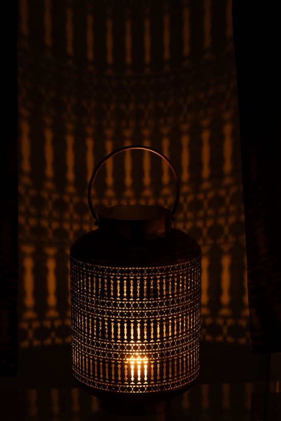 J-Line J Line lanternes photophores Jolipa Lanterne Antique Cylindre Fer Bronze Small.