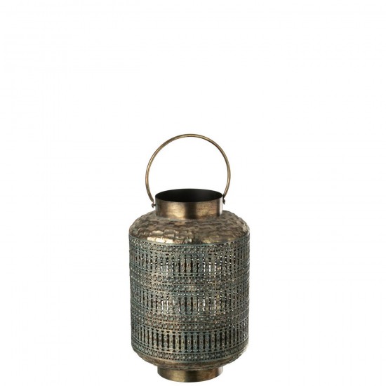 J Line Lanterne Antique Cylindre Fer Bronze Small L31xB31xH45 cm Jline 55907 by Jolipa 55907.