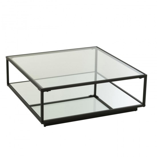 J Line Table Basse Fer Verre Noir Large L80xB80xH36 cm Jline 55911 by Jolipa 55911.